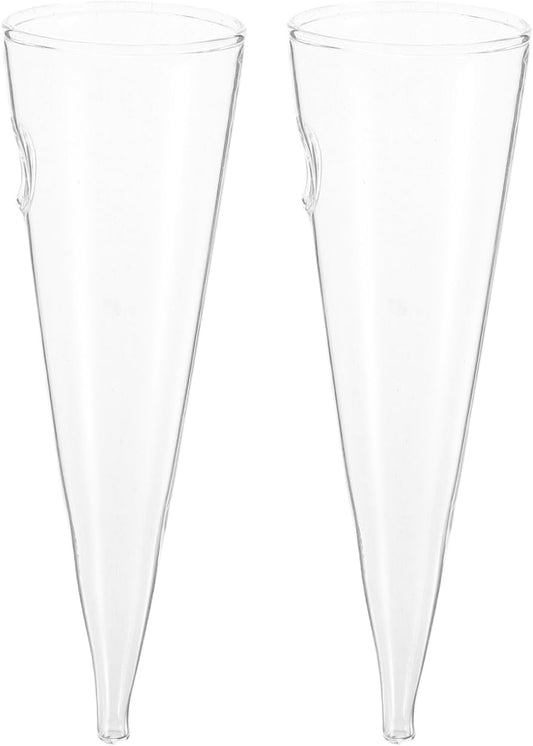 BESTOYARD 2 Pcs Wall-Mounted Vase, 6-Inches Cone Shape Transparent Hydroponic Planter for Flowers, Hanging Wall Decor for Home, Office, Balcony, and Indoor Spaces