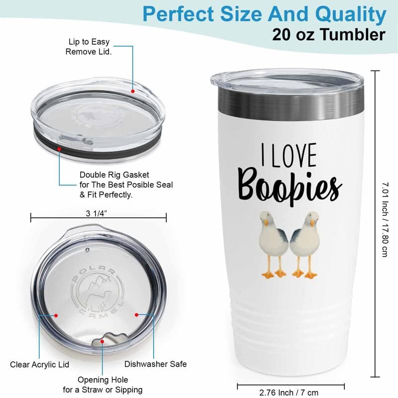 Bird Lover White Edition Viking Tumbler 20oz - Love Boobies - Hummingb