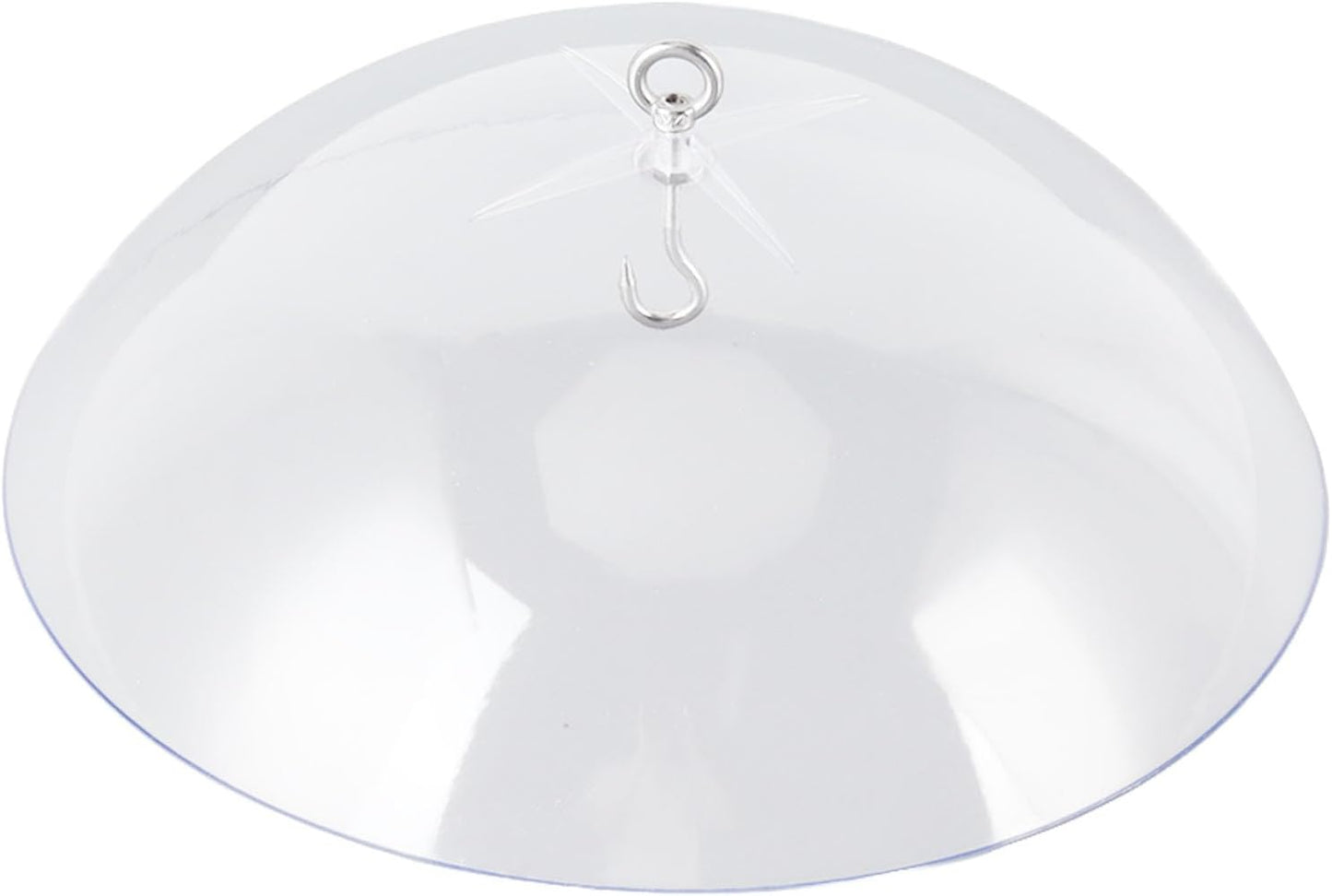 Clear Bird Feeder Protective Dome Cover for Hanging Feeders, Large Diameter Acrylic Weatherproof Guard with Hook, Keeps Seeds Dry and