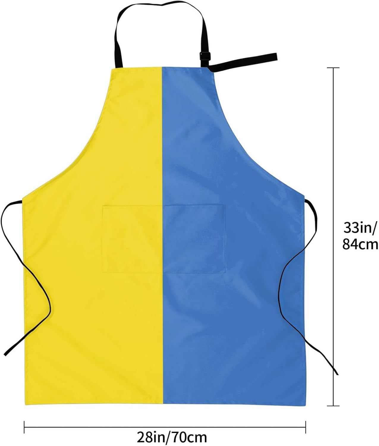 Ukrainian flag print Waterproof chef's apron with pocket apron for kitchen cooking baking barbecue and gardening