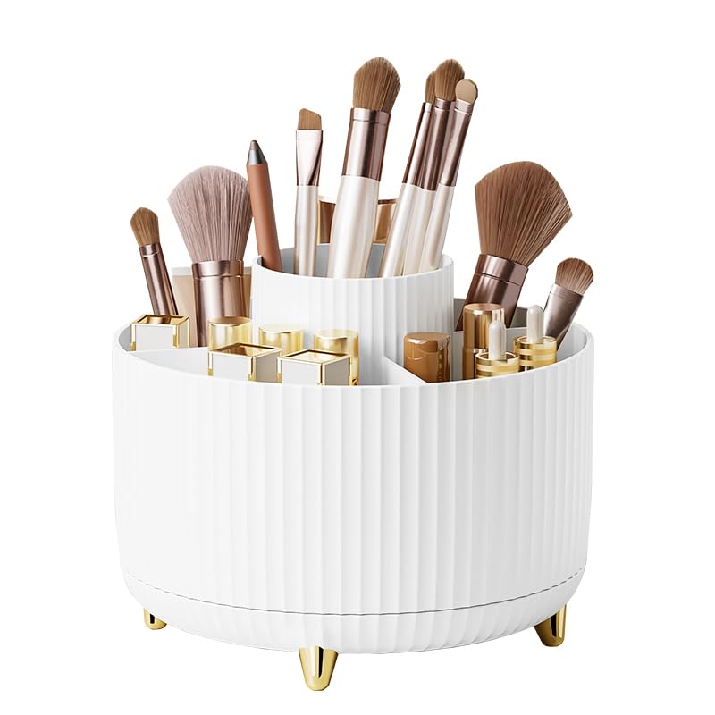 Diesisa Makeup Brush Holder Organizer,360° Rotating Makeup Brush Organ