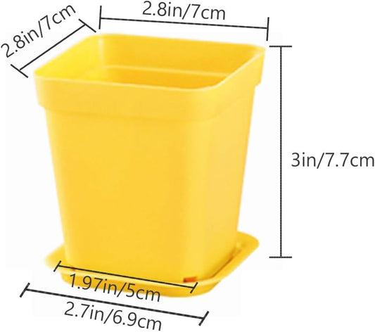 Haawooky 24 Pack Colorful Flower Pots Square Plastic Plant Pots Succul