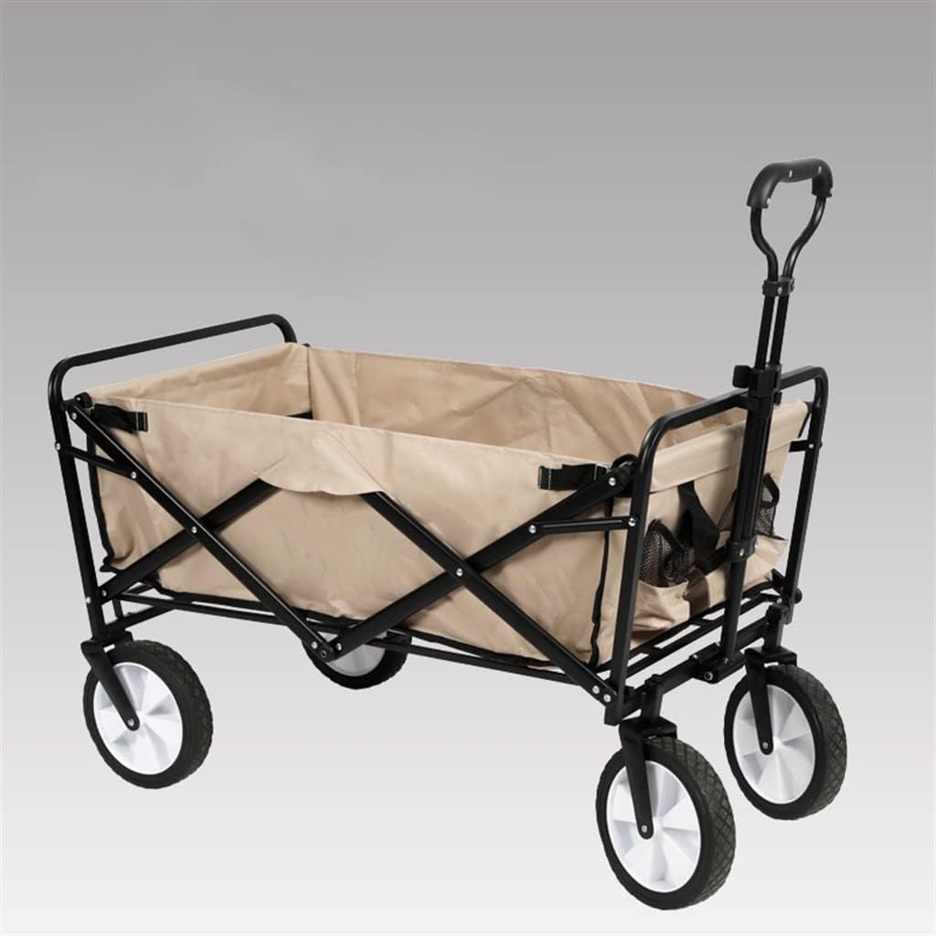 Outdoor Camping Portable Folding Cart for Hiking Picnic Adjustable Trolley Pull-Cart Shopping Cart Luggage