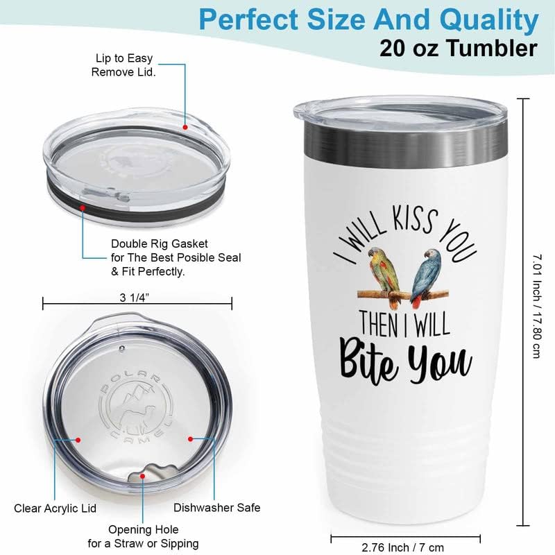 Bird Lover White Edition Viking Tumbler 20oz - Kiss Then bite You - Hu