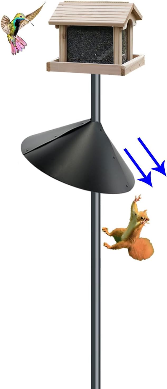 Squirrel baffle for bird feeders pole, squirrel proof cone for outdoor