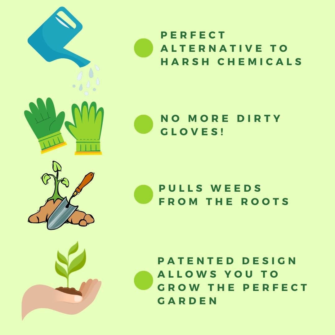 The Original Sharktooth Weed Puller Remover Weeding & Gardening Tool Weeder -Pull from The Root Easily! Ergonomic Handheld Weeding Tool for Spring Summer Cleaning, for All Age Gardeners