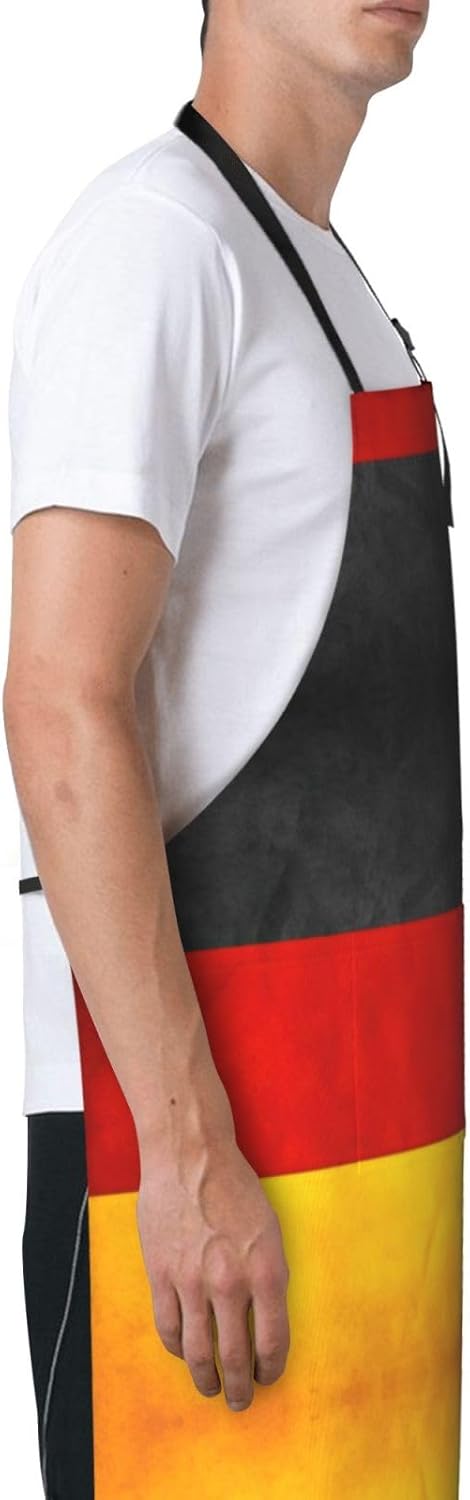Germany Flag print Waterproof apron with pocket adjustable cooking apron for adult kitchen bibs to bake