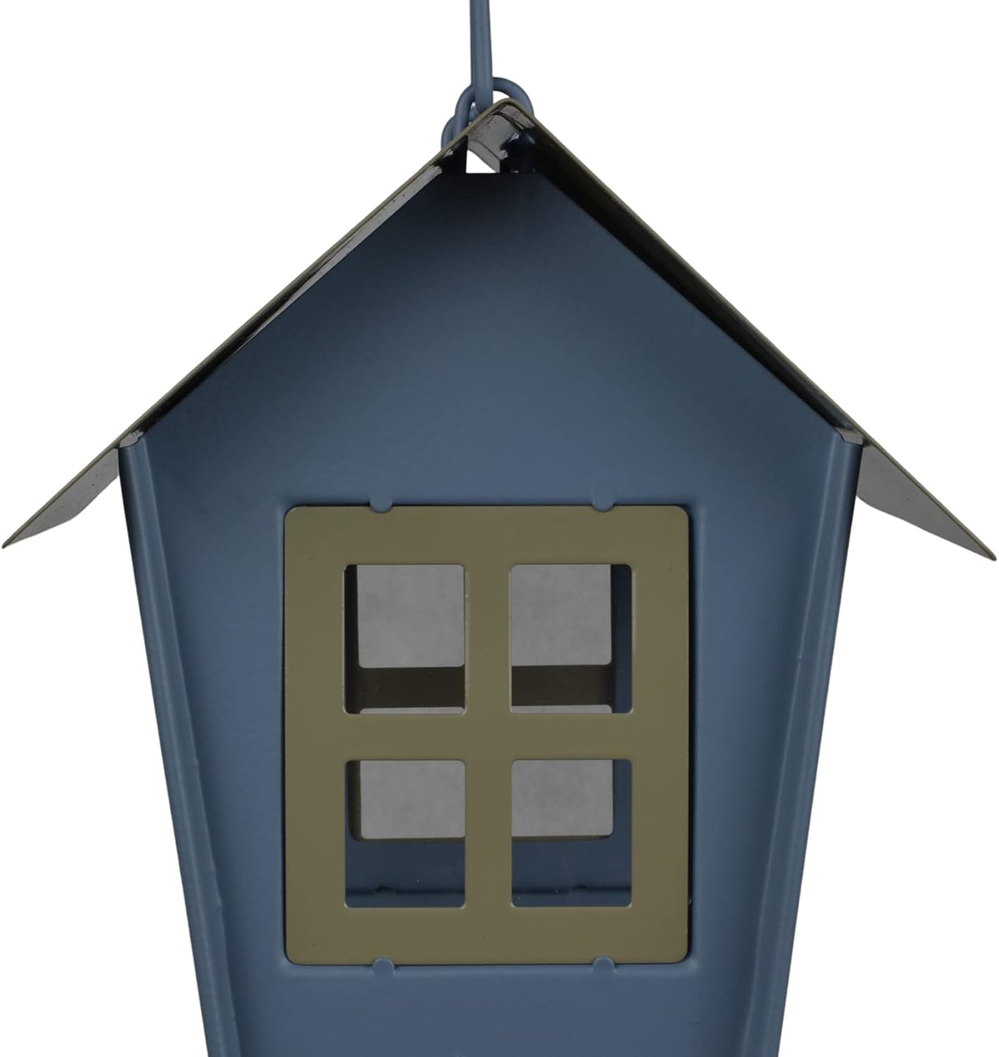 Acerich Window Bird Feeders for Outside, Transparent Hanging Humming Bird Feeders, Seed Tray with Drainage Holes to Keep Seeds Dry (Blue)