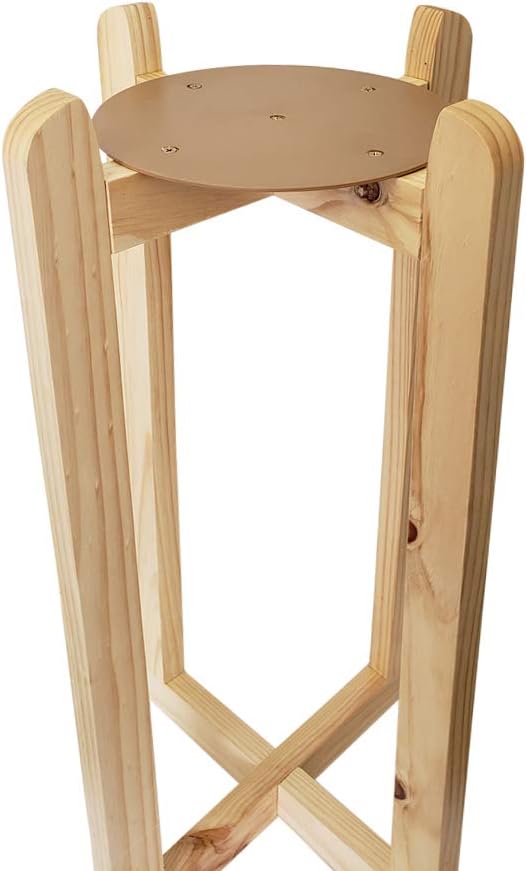27" Wood Painted Water Crock Dispenser Floor Stand - Natural Color