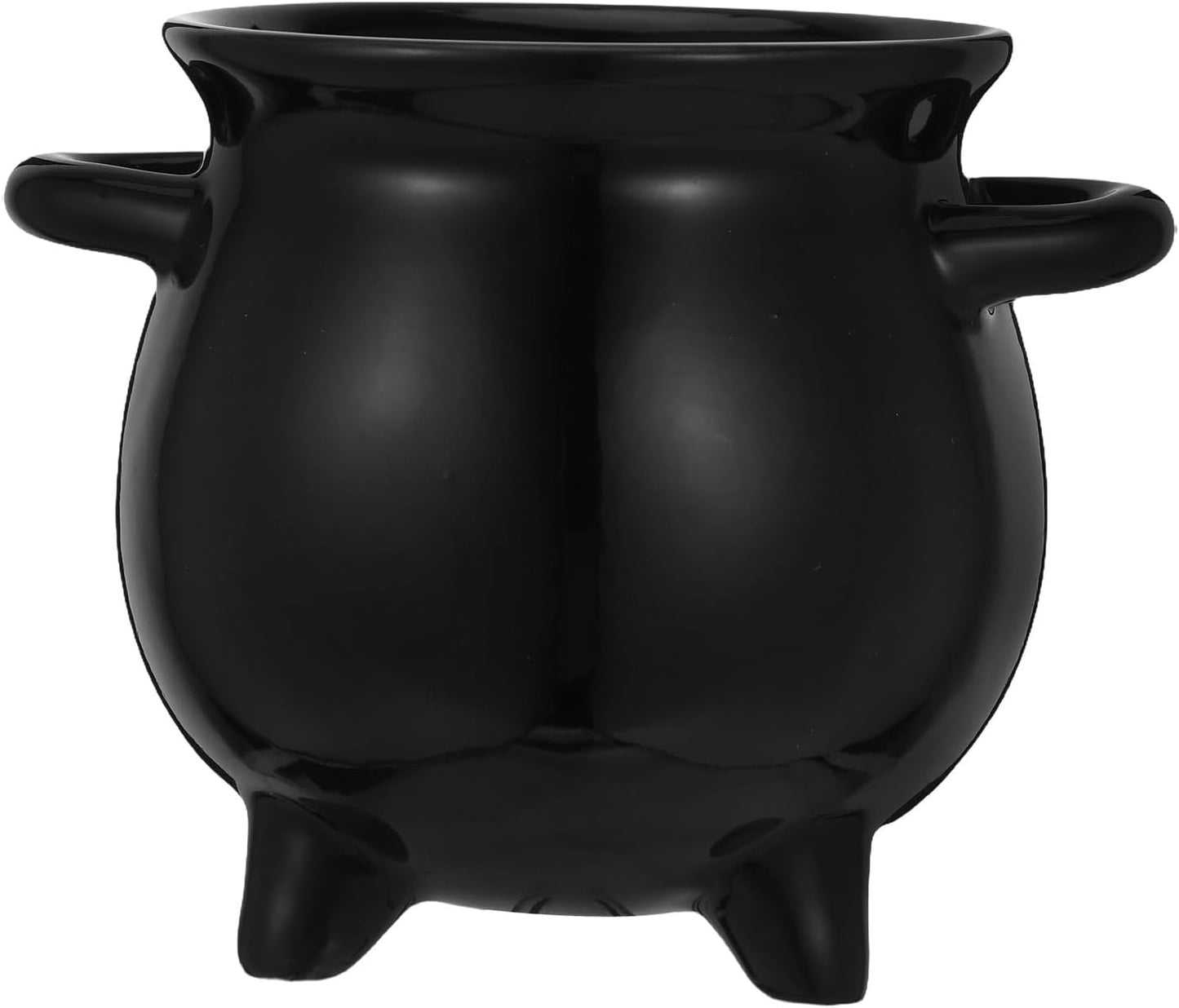 BESTOYARD Halloween Candy Jar Ceramic Cauldron Planter Small Pot for Kitchen Storage and Party Treats Unique Witch Design