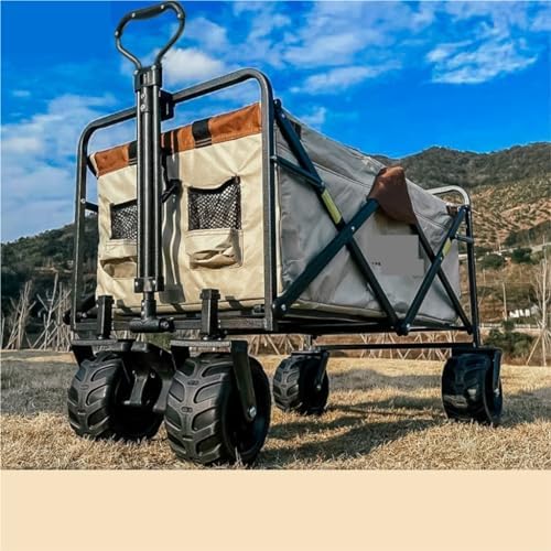 Portable Camping Cart,Outdoor Folding Beach Trolley Cart for Camping and Picnics Portable and Compact Pull Cart for Beach Camping and Outdoor Activities