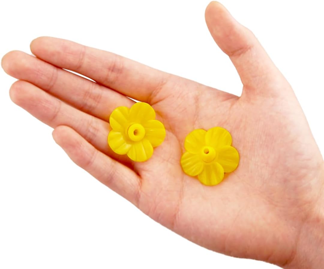 36 Pcs Hummingbird Feeder Replacement Ports – Red, White, Yellow Petal-Shaped Feeding Flowers, Replacement Parts for Hanging Feeders,Ideal for Bird Feeders and Birdhouses (Yellow+Red+White)