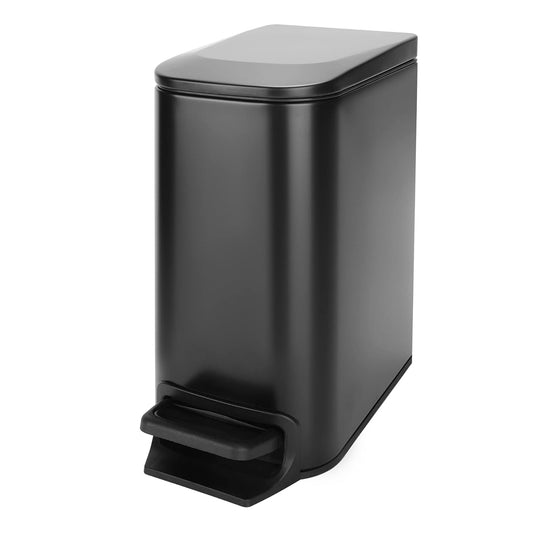 Cesun Small Bathroom Trash Can with Lid Soft Close, Step Pedal, 6 Lite