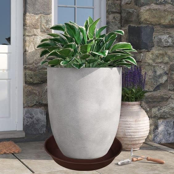 2 Pack Bird Bath Bowl 16", 2.3" Depth, 16 17 inch Plastic Extra Large Birdbath Bowl Only for Outdoor Garden, Ground Bird Bath, Bird Bath Tray, Bird Feeders (17", Brown)