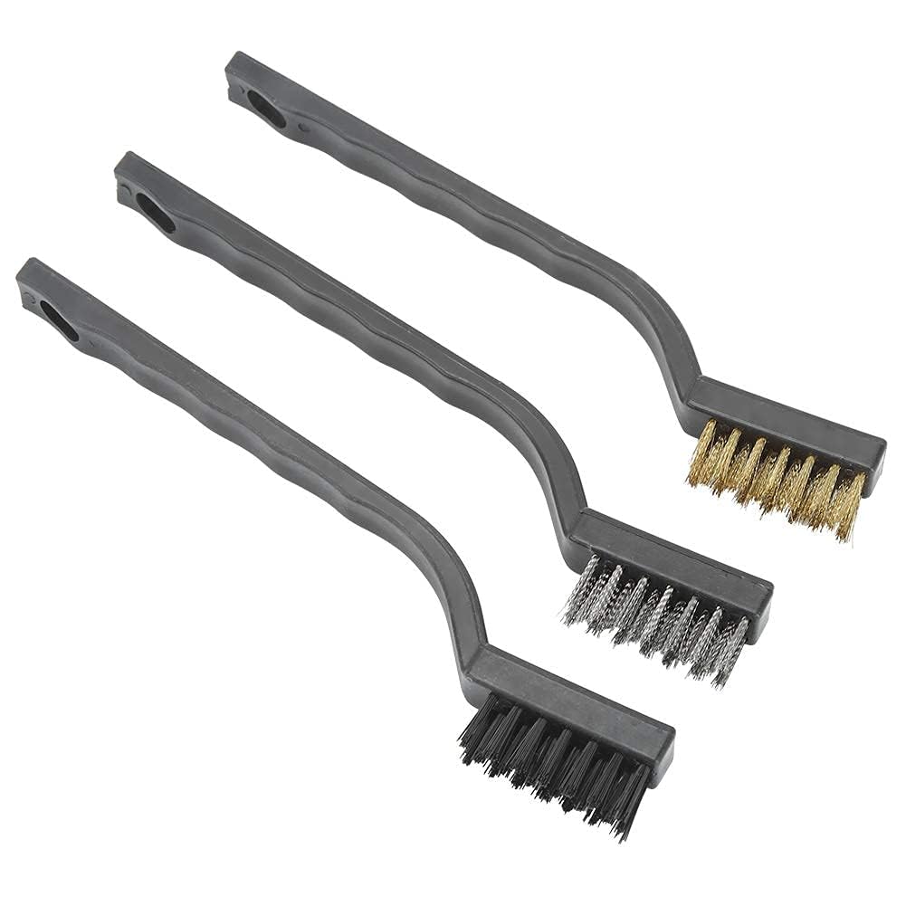 Mini Wire Brush Bonsai Brush, 3pcs Wire Bristle with Plastic Handle Ma