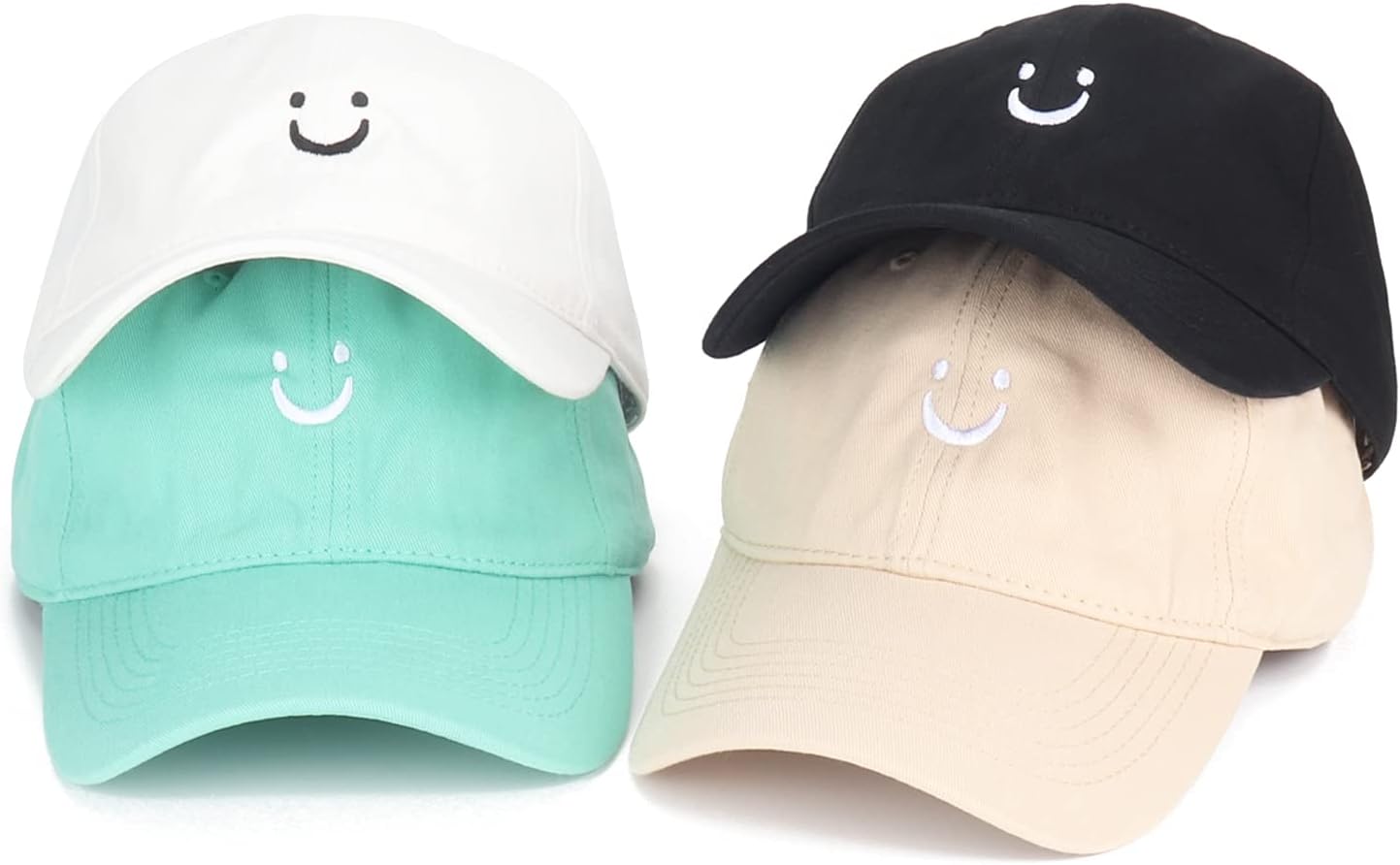 Umeepar Smile Face Baseball Cap for Women Men Adjustable Low Profile U