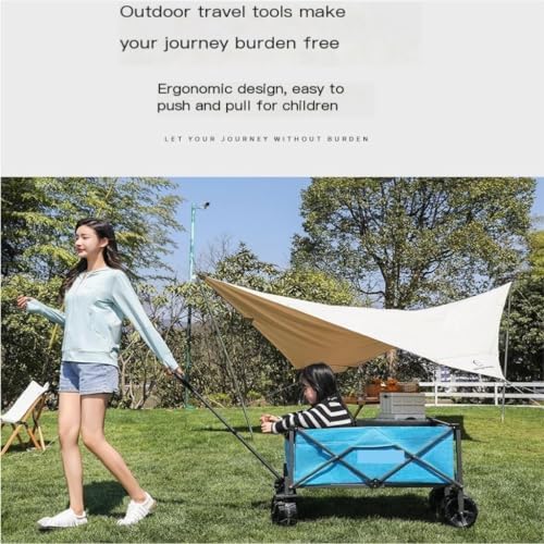 Portable Camping Cart,Folding Beach Trolley Cart for Outdoor Camping and Picnics Portable Shopping Cart with Small Pull Handle Red Color Option