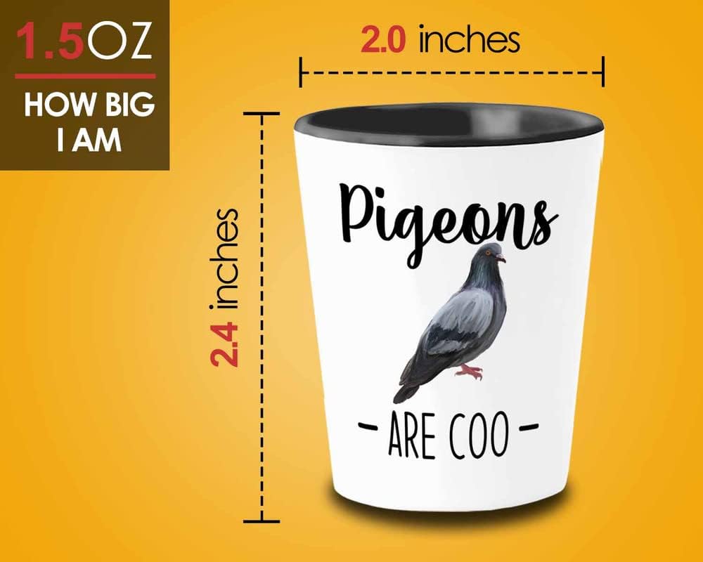 Bird Lover Shot Glass 1.5oz - Pgeons are coo - Hummingbird Nest Cage Parrot Dad Gardening Outdoor Birdwatcher Feeder