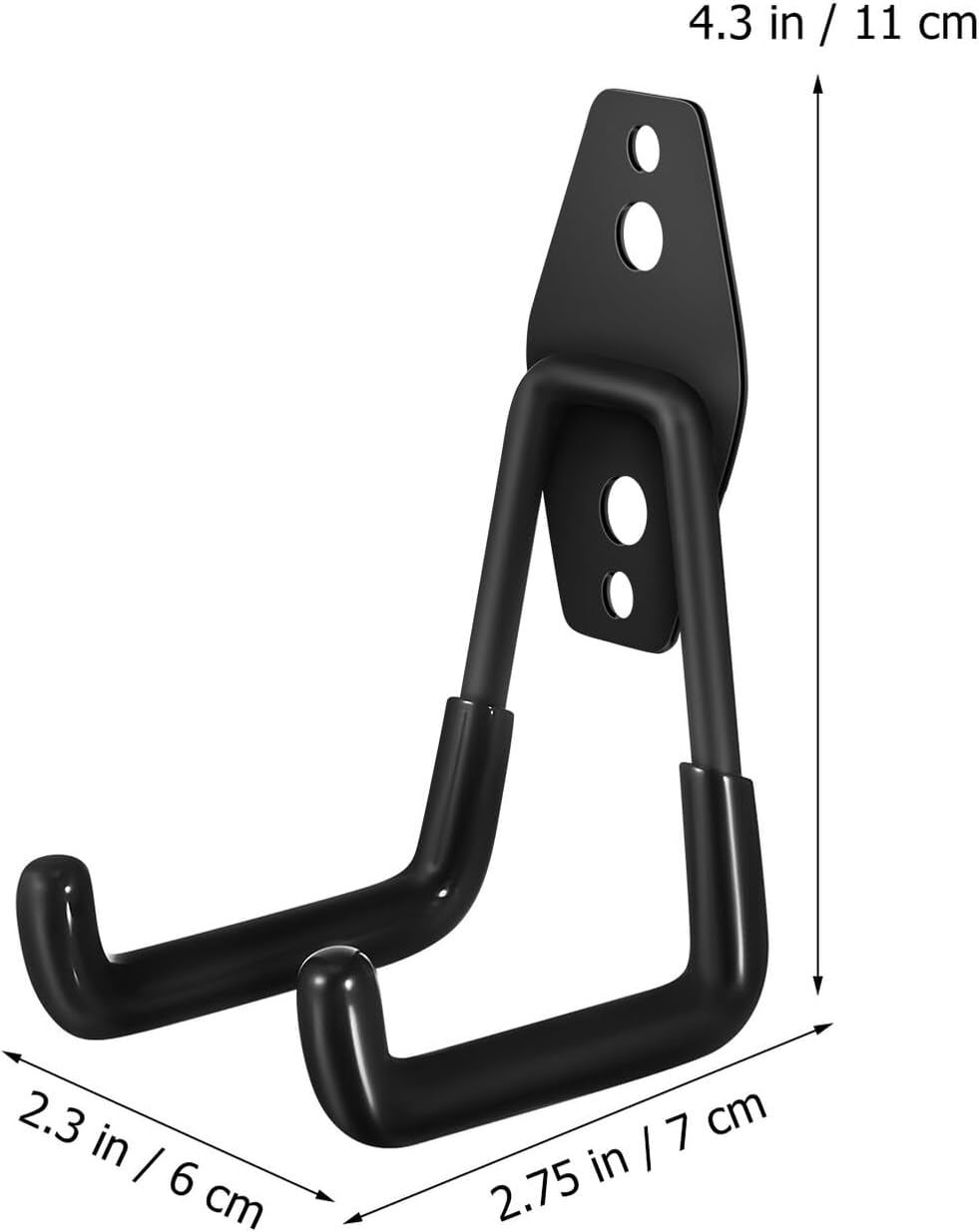 PRETYZOOM 4pcs Heavy Duty Metal Wall Hanging Hooks Small Square Black Utility Hooks for Garage Storage and Garden Tool Organizer