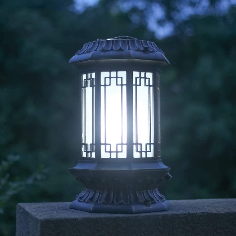 Fashion Outdoor Solar Wall Bollard Column Lamp Garden Villa Doors Courtyard Garage Pillar Light Park Retro Exterior IP42 Waterproof Decoration Terrace Balcony Porch Traditional Indo