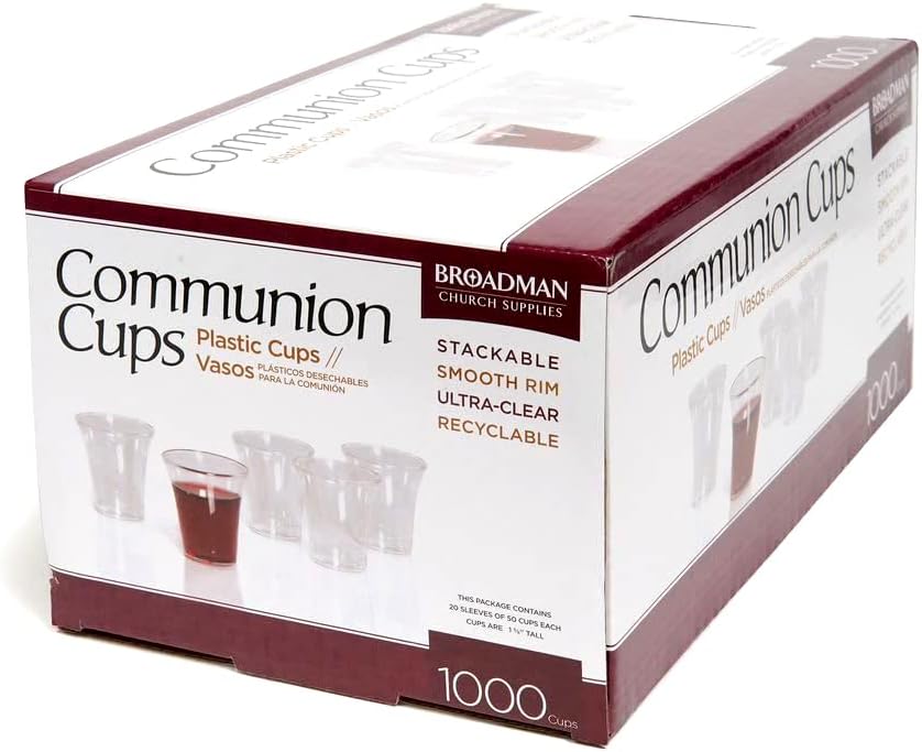 BROADMAN CHURCH SUPPLIES Plastic, Disposable, Recyclable Communion Cups, 1000 Count