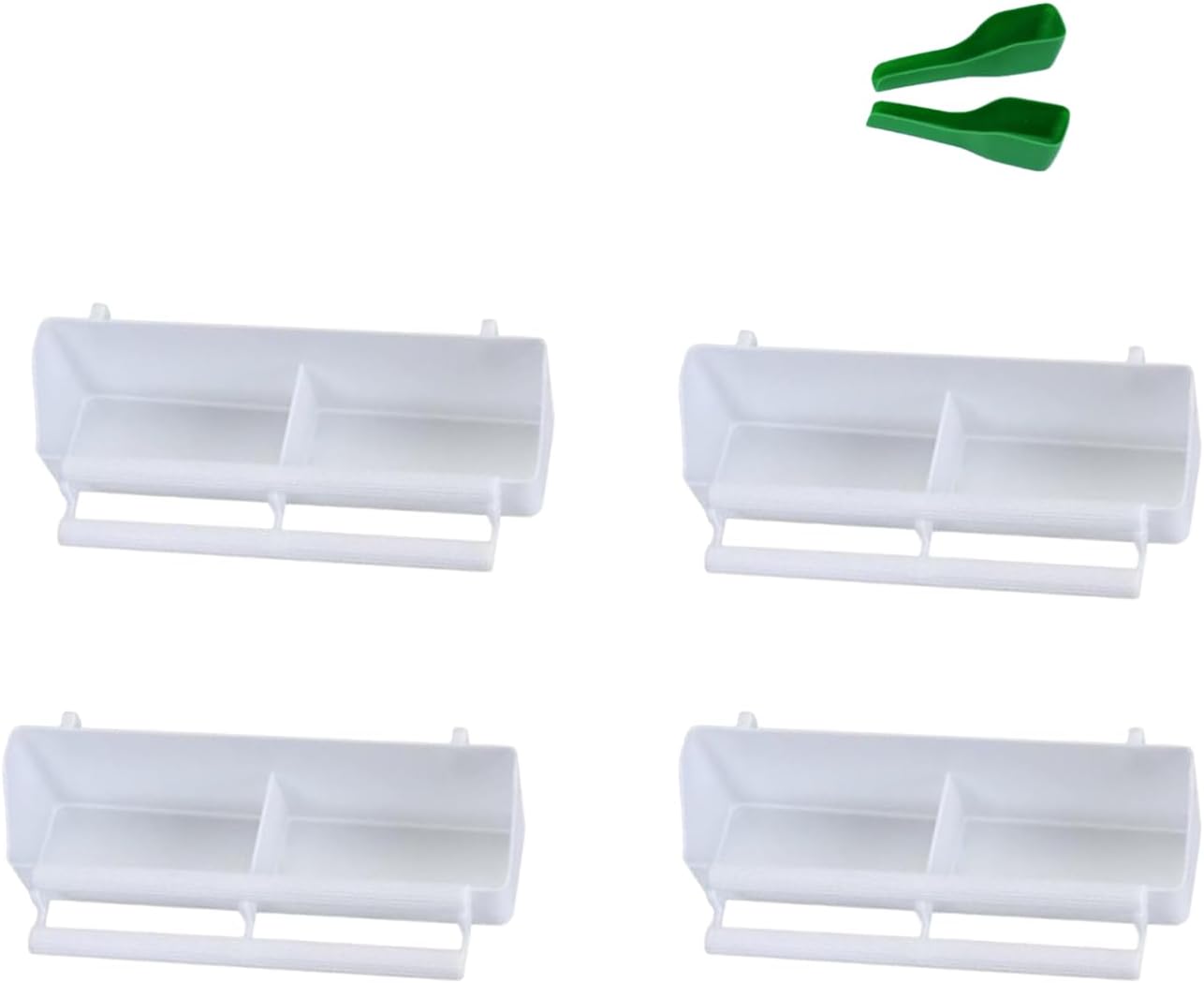 4 Pack Bird Cage Feeder Bird Feeder for Cage & Comederos para Pajaritos - Double Cups PP Material Holds More Feeds for Small Birds