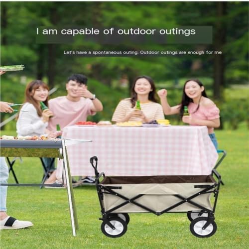 Portable Camping Cart,Folding Beach Cart Portable Mini Trolley for Camping Fishing Outdoor Activities