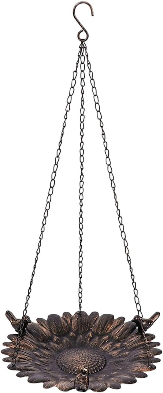 Wild Bird Feeders - Iron Vintage Outdoor Food Tray, Large Weatherproof Bird Feeder with Durable Design, Hummingbird and Finch Watching with Easy Hanging, Wildlife Feeding Accessory for Garden