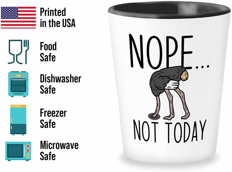 Bird Lover Shot Glass 1.5oz - Nope not today - Hummingbird Nest Cage P