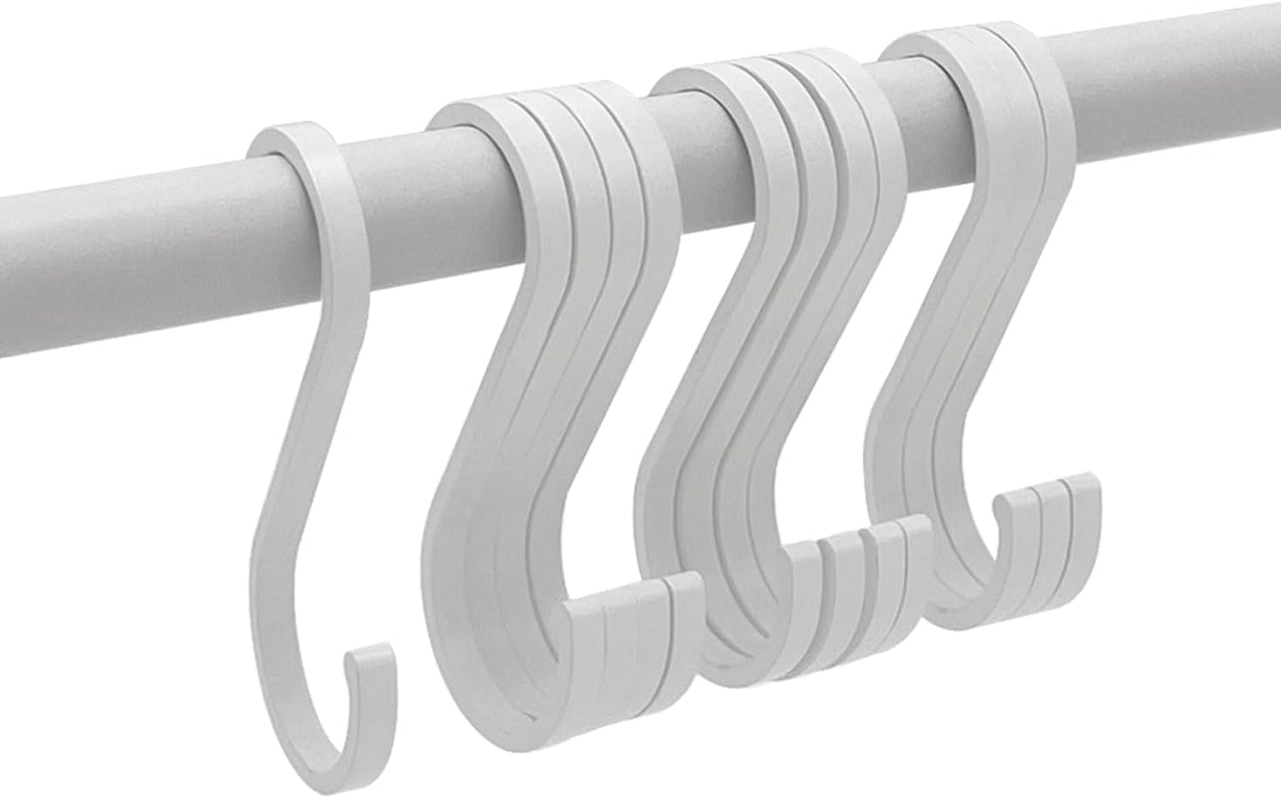 S Shaped Hooks Aluminum, Heavy Duty Large Metal for Hanging Plants, Coffee Cups, Clothes, Pots and Pans in Kitchen, Bathroom, Workshop, Garden,Jean Pant Hooks for Closet,12 Pack Matte White