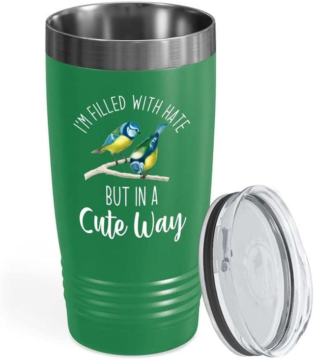 Bird Lover Green Edition Viking Tumbler 20oz - Hate Cute Way - Humming