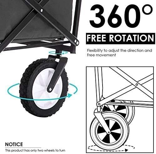 Portable Camping Cart,Portable Folding Beach Camping Wagon with Steel 