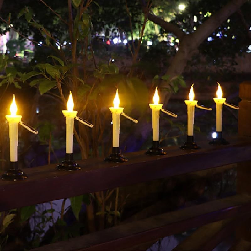 4Pcs Solar Taper Candles with Holders, Waterproof LED Candles Light Rechargeable Tapered Candlesticks with Dusk to Dawn Light Sensor for Outdoor Garden Patio Decor