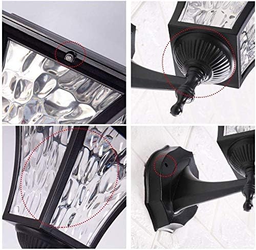 Modern Creative Black Solar Outdoor Wall Lamp Waterproof Acrylic Bracket Light 5W LED Antirust Aluminum Lantern Villa Balcony Garden Outside Lighting Sconce
