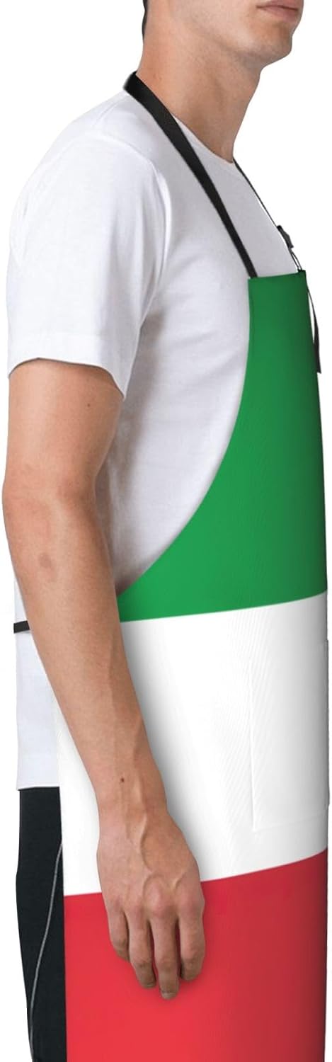 Italian flag print Waterproof chef's apron with pocket apron for kitch