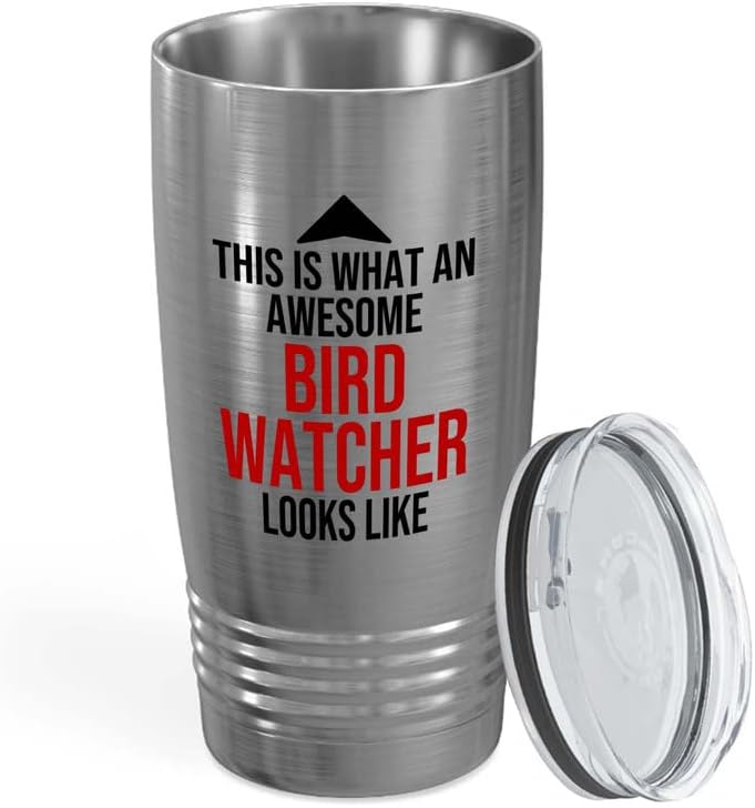 Bird Lover Silver Edition Viking Tumbler 20oz - Awsome Bird Watcher Lo