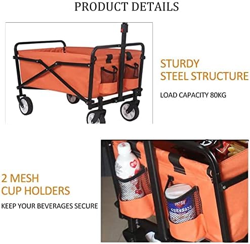 Portable Camping Cart,Heavy Duty Outdoor Beach Coapsible Utility Wagon