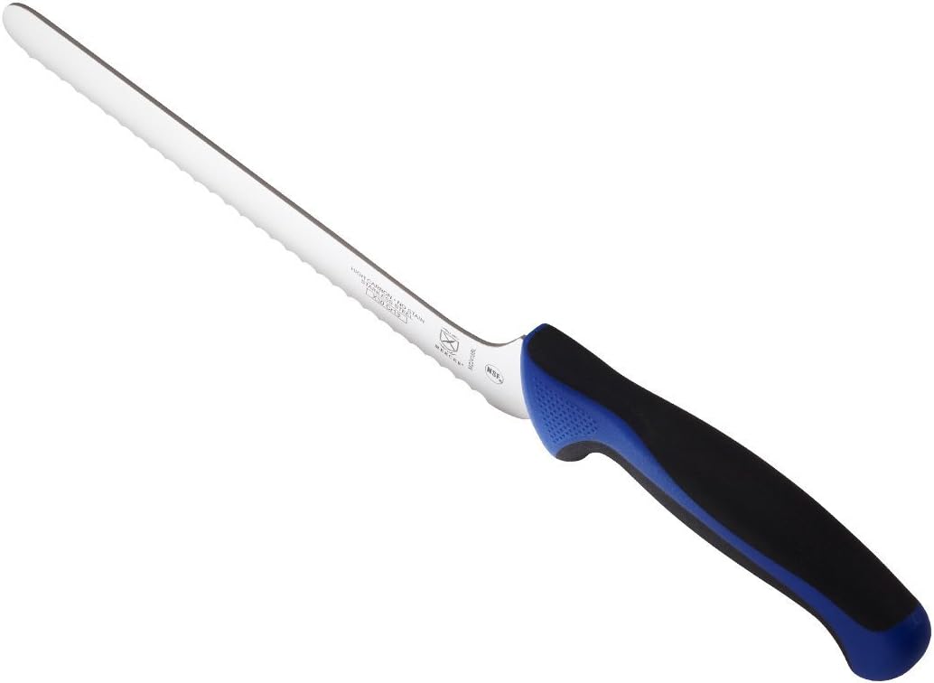 Mercer Culinary Millennia Colors 8-Inch Offset Wavy Edge Bread Knife, 
