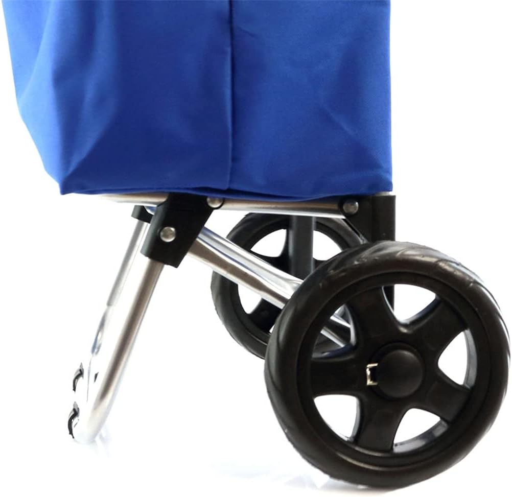 JSEIAJB Shopping Cart, Polyester, Metal, Resistant, Folding, Handles, Wheels, Colors, Pocket, Zipper, Kitchen, Cart Buy(D)