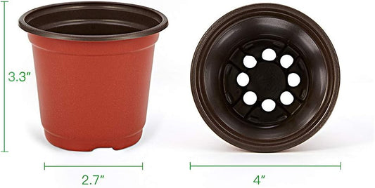 JERIA 200-Pack 4 Inch Plastic Nursery Pots Come with 200 Pcs Labels, S