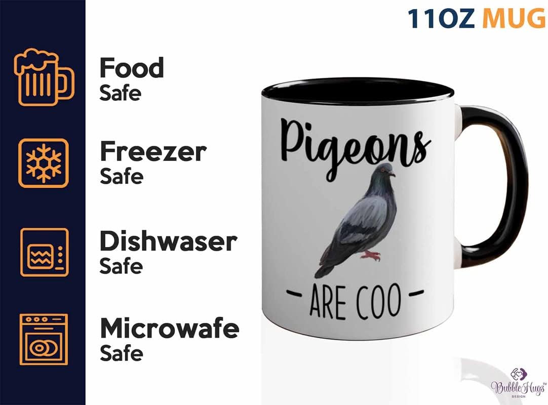 Bird Lover Two Tone Black Edition 11oz - Pgeons are coo - Hummingbird Nest Cage Parrot Dad Gardening Outdoor Birdwatcher Feeder