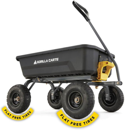 Gorilla Carts Heavy-Duty Dump Cart, Patented Quick-Release Dumping, St