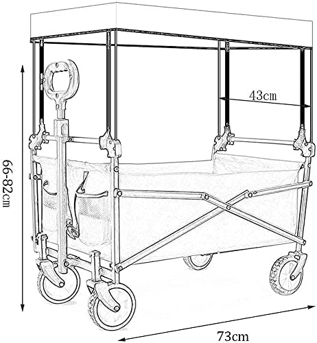 Portable Camping Cart,Push and Pu Folding Wagon with Canopy A-Field Coapsible Beach Wagon Outdoor Garden Cart Portable Hand Cart for Grocery ping Picnic Yard