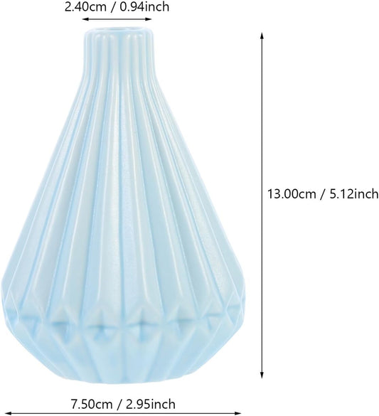 Milisten Ceramic Vase Ornament Decorative Flower Container Sky Blue Ta
