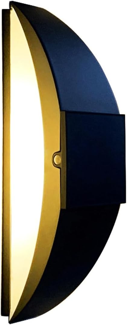 Solar Outdoor Wall Light, Modern Half Moon Wall Sconce Lamp, Semicircular Exterior Wall Lantern with IP65 Waterproof LED, Stainless Steel Wall Mounted Fixture for Porch, Patio, Pathway