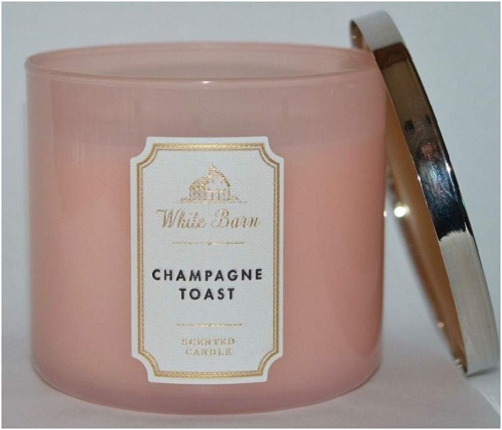 Bath and Body Works White Barn Champagne Toast 3 Wick Candle 14.5 Ounc