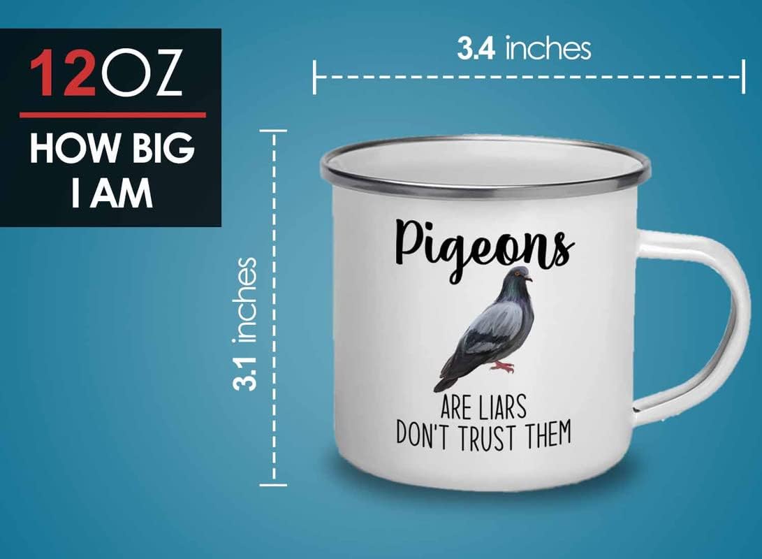 Bird Lover Camper Mug 12oz - Don't trust pgeon - Hummingbird Nest Cage Parrot Dad Gardening Outdoor Birdwatcher Feeder