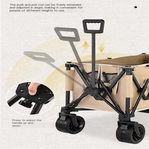 Portable Camping Cart,Portable Beach Trolley Cart for Camping and Fishing Foldable and Oversized Outdoor Trailer with Camper Gathering Feature