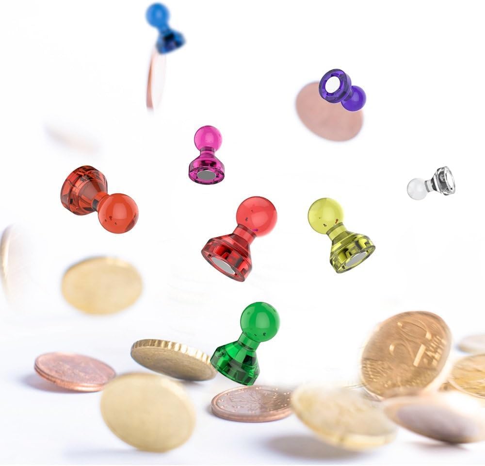 Tiergrade Push Pin Magnets - 58 Pack 7 Assorted Color Strong, Office, 