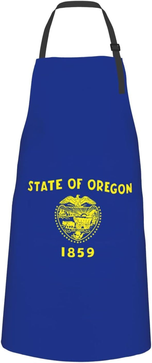Oregon State Flag print Waterproof chef's apron with pocket apron for kitchen cooking baking barbecue and gardening